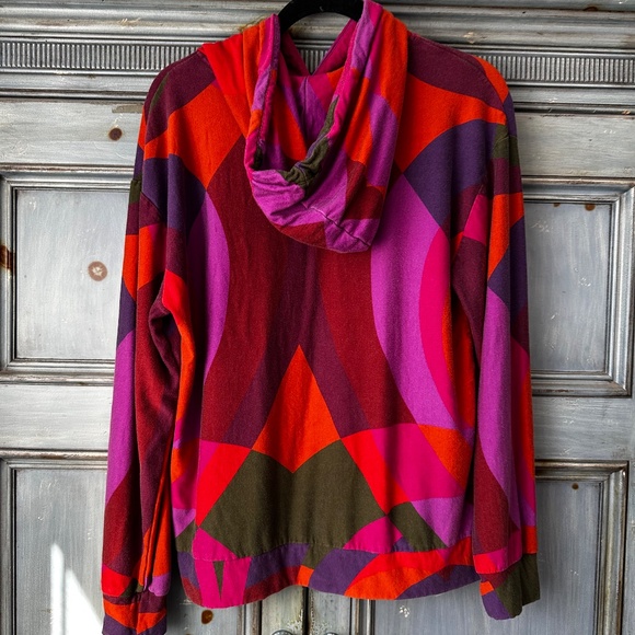 Farm Rio for Anthropologie Banana Gradient Vibrant Color Hoodie Size M - Picture 9 of 10